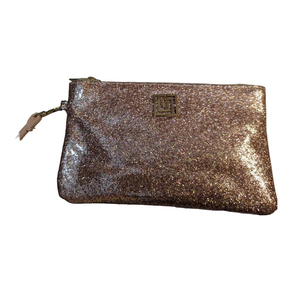 Liz Claiborne small pink glitter wristlet purse bag built in charger new NWOT